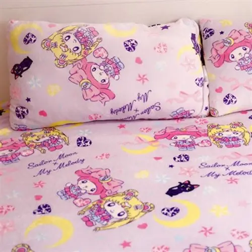 

Candice guo plush toy cartoon style Melody Sailor Moon luna cat soft air condition bed blanket pillowcase rest sleeping gift 1pc