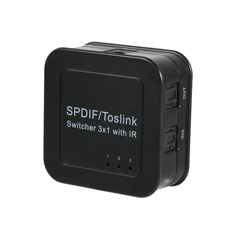 

HD Digital Optical Audio Switch SPDIF/ TOSLINK Optical Audio 3x1 Switcher with Remote Controller