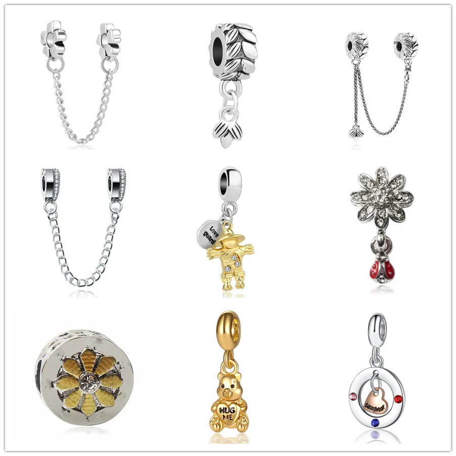 

new free shipping 1pc chains of energy SHINE SCARECROW GUARDIAN love hug me diy bead Fit origianl Pandora Charm Bracelet F006