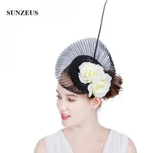 Цветы ручной работы с черными шапками для женщин женские важные события аксессуары для волос аксессуары matrimonio SH81