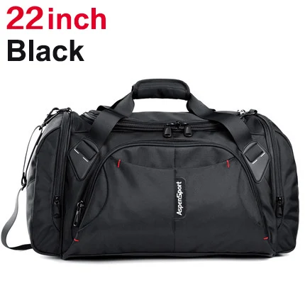 Большая емкость Портативный прочный водонепроницаемый нейлон мужские дорожные сумки на ремне камера мешок вещевой мешок сумки - Цвет: 22inch Black