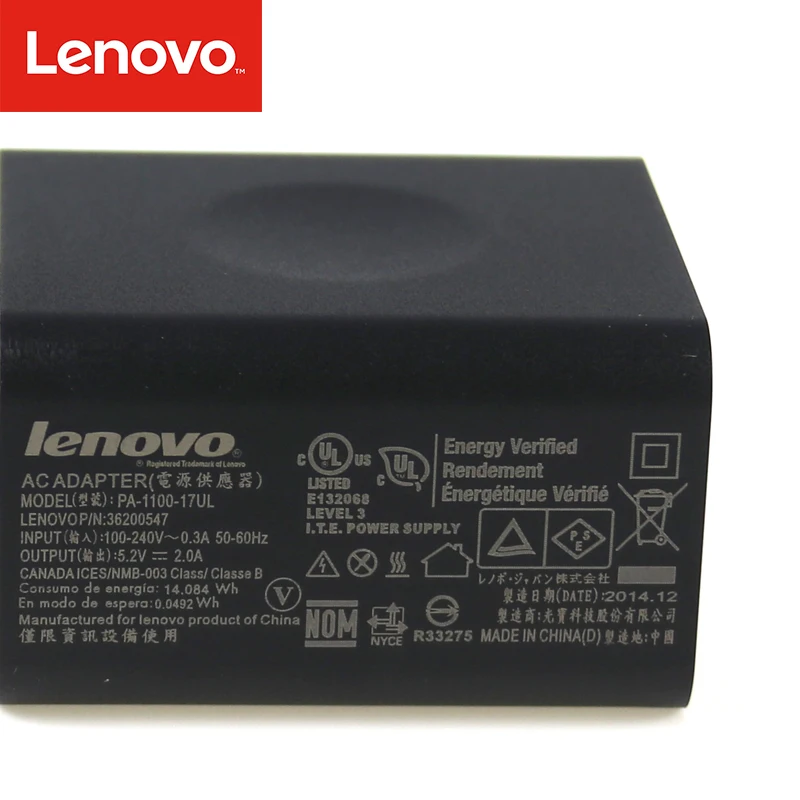 Оригинальное зарядное устройство для планшетов Lenovo 10 Вт 1 2 YOGA Book B6000 B8000 A1000 S9