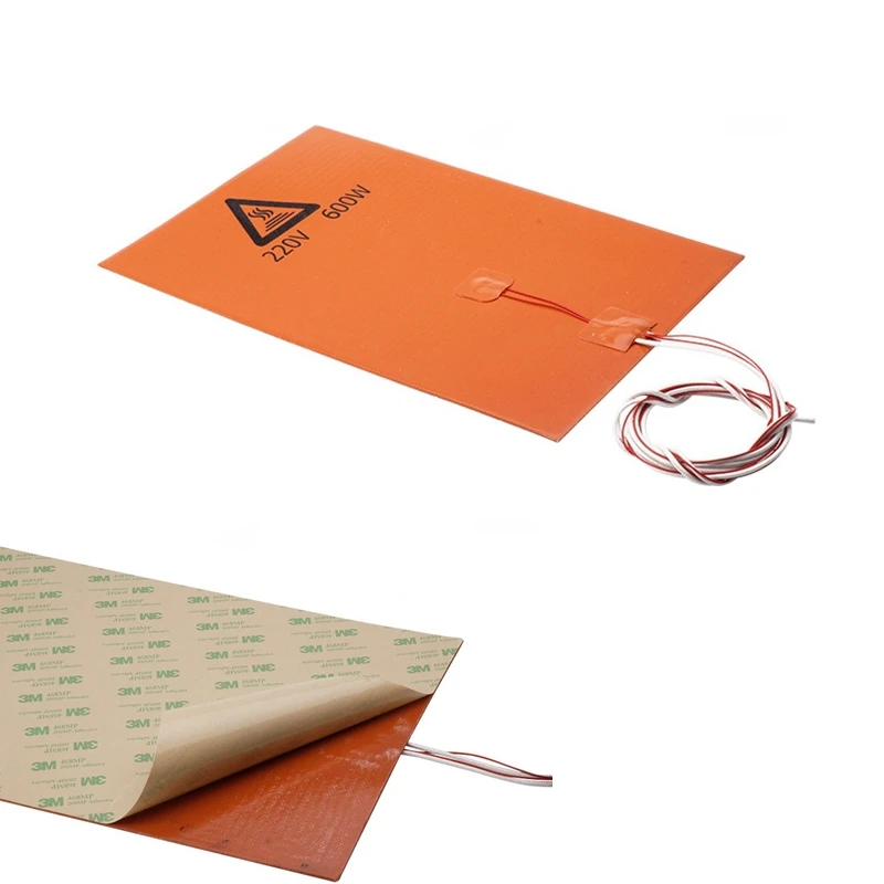 

200x300mm 220V 600W Silicone Heated Bed Heating Pad Flexible Waterproof For 3D Printer Parts Electric Heating Pads