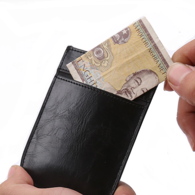 Мужской мини кошелек из ПУ кожи Модный чехол для кредитных карт с rfid картой