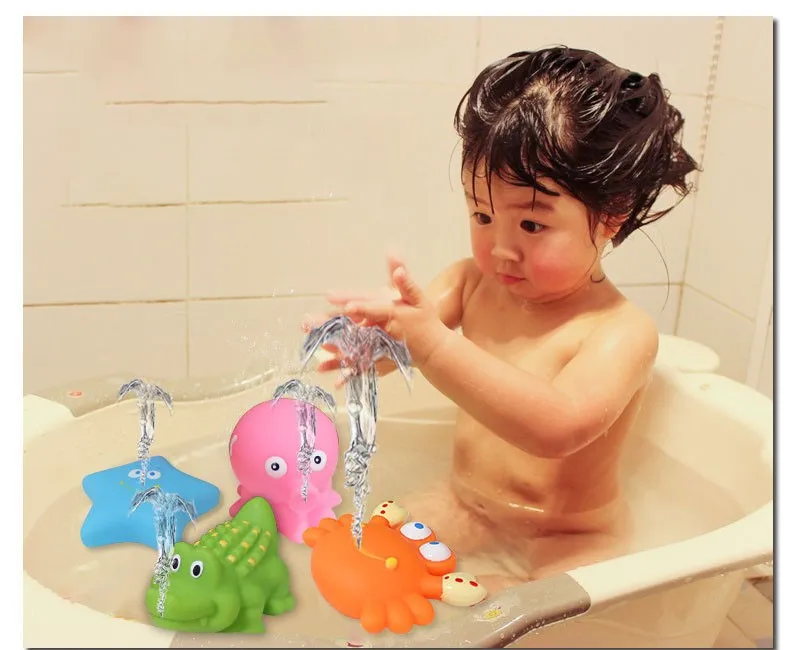 Резиновые детские Для ванной Игрушечные лошадки распыления воды инструмент писклявым бассейна для детей Brinquedos латекс Сожмите звучащие dabbling воды игрушка