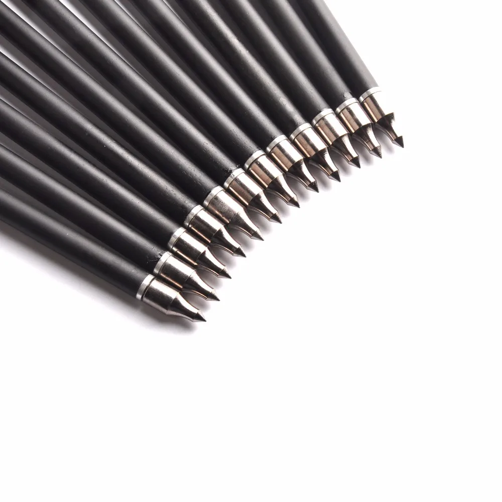 Billige 6 12 24 stücke 17 20 zoll Armbrust Bogenschießen Carbon Pfeile OD 8,8mm mit Austauschbare Punkt Tipps Ziel jagd Pfeile RU CN