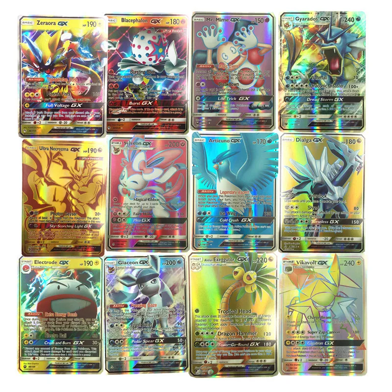 

Kids Toys 100pcs English GX EX Pokemones Cards Toys card Game Battle Carte Trading Energy Charizard Collection Card
