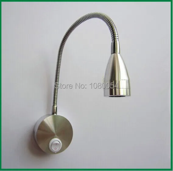 Zilver 3 W 220 v Flexibele Slang LED Moderne Wandlamp Flexibele Arm