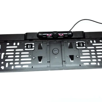 

HD LCD Car European License Plate Frame Rearview Camera Night Vision With 4 LED Light Car Styling