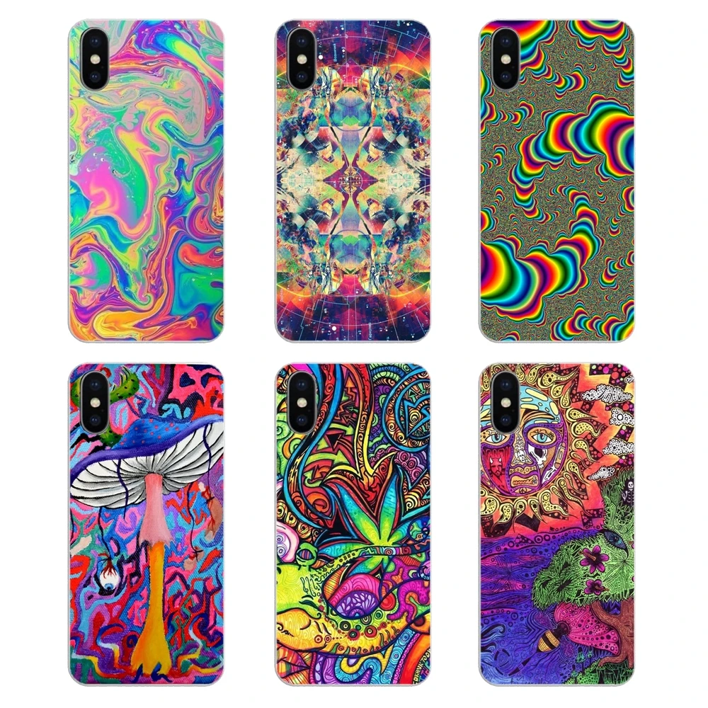ТПУ оболочка Чехлы для Huawei Honor 8 8C 8X 9 10 7A 7C Mate 20 Lite Pro P Smart Plus абстрактные яркие LSD Trippy