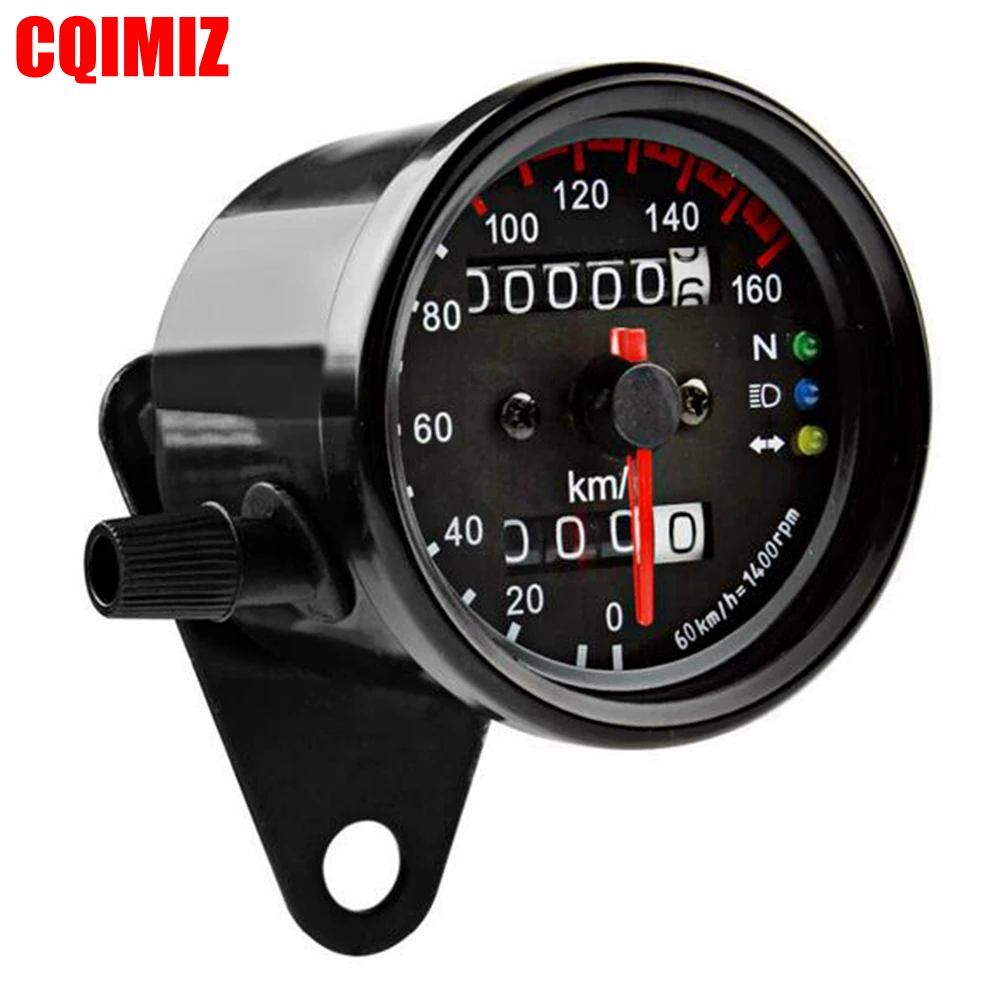 Universal Motorcycle Speedometer Odometer Motorcycle Dual Speed Meter With 12V LED Indicator