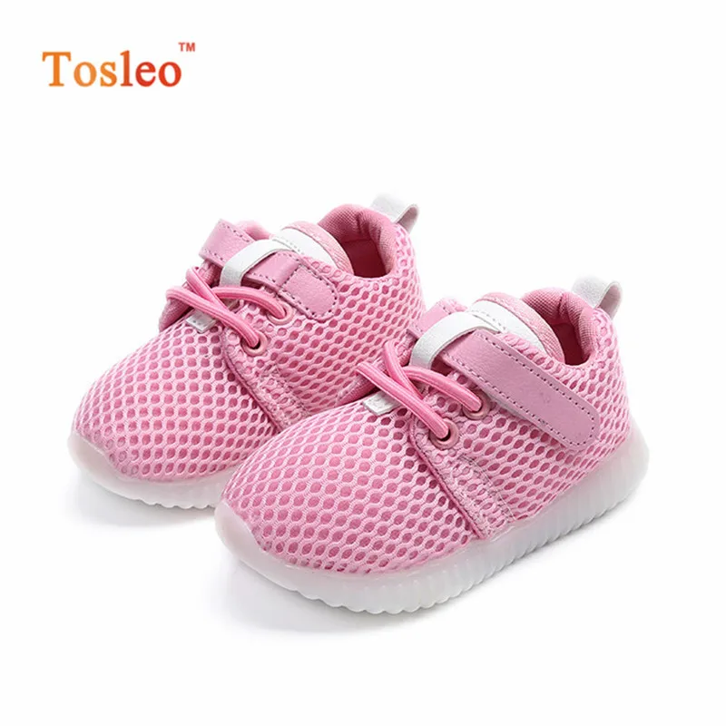 Luminous Sneakers For Children Mesh Breathable Kids Shoes 2019 Spring Children Sneakers Girls Shoes Light Boys