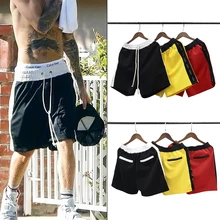 Летние уличные шорты в стиле пэтчворк и КолорБлок мужские шорты с эластичной талией мужские лоскутные шорты 3 цвета