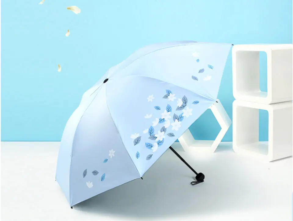 Цветочная печать складной зонтик дождь Женщины Мужчины Карманный Зонтик девушки анти-УФ водонепроницаемый портативный Путешествия