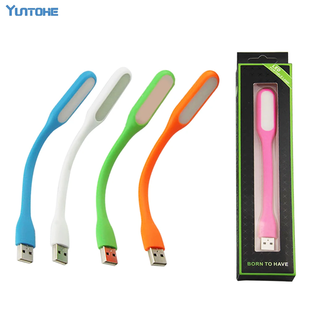 

100pcs Light USB LED Gadget Portable Bendable Mini Lamp USB Powered Plug Outdoor Sports Soft LED Light With Retail Packaging