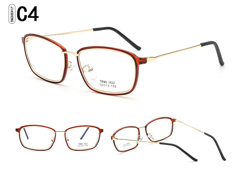 TR90 кадр очки по рецепту очки Для мужчин Винтаж очки Женская оправа очки 822 оптические очки 52-13-132 - Цвет оправы: C4