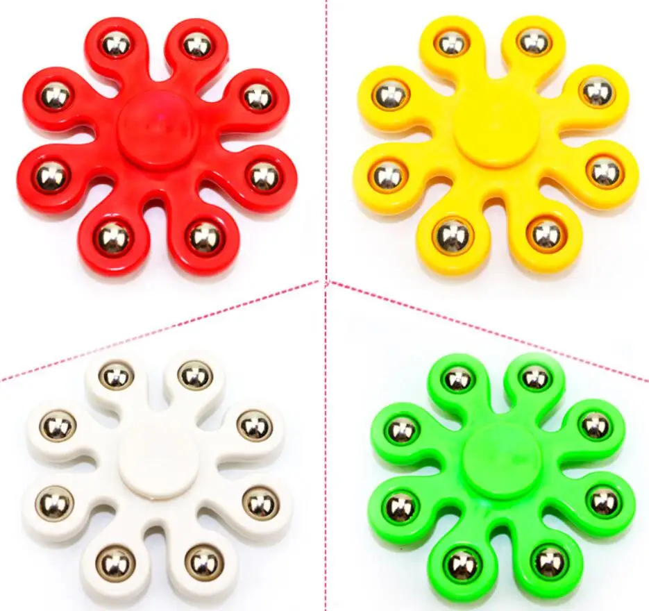 

Fidget Hand Spinner Eight Beads Rotation Fingertip Gyro Finger Spinner EDC Toy Focus Tri Spinner Reduce Stress Plastic Gifts