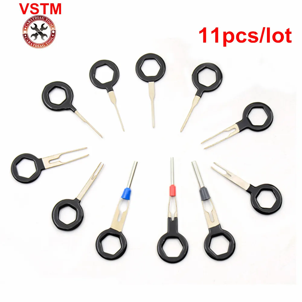 

11 pcs Connector Pin Removal Auto Car Plug Circuit Board Wire Harness Terminal Extraction Pick Crimp Pin Back Needle CNP Free
