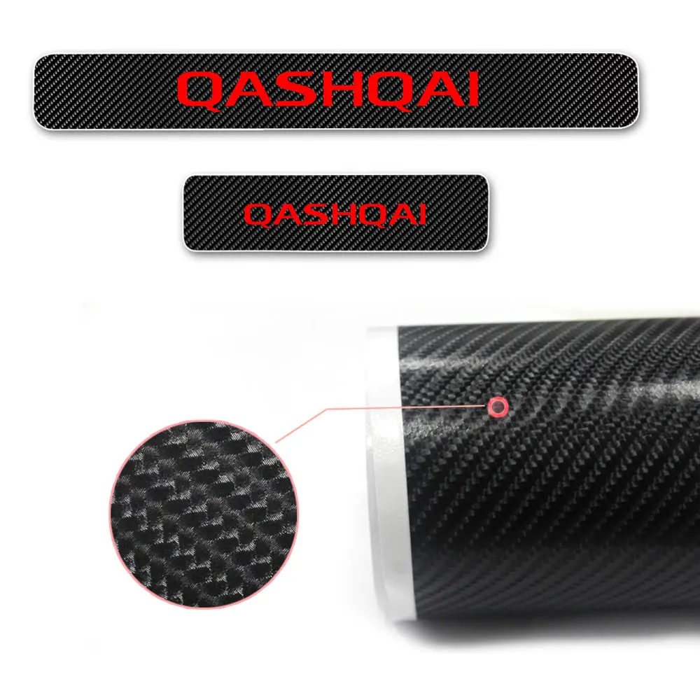 Углеродное волокно автомобильной двери подоконник для Nissan Qashqai автомобиля Стикеры Накладка на порог двери Стикеры s автомобильные аксессуары 4 шт