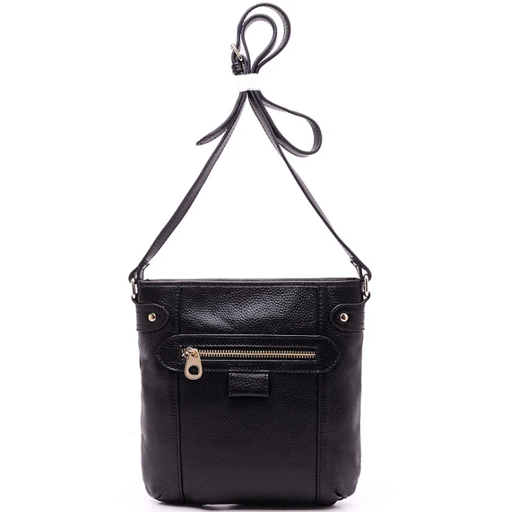 Женская вертикальная сумка-мессенджер, женская сумка на плечо из натуральной кожи, женские сумки через плечо из натуральной воловьей кожи, сумка из телячьей кожи A156 - Цвет: Черный