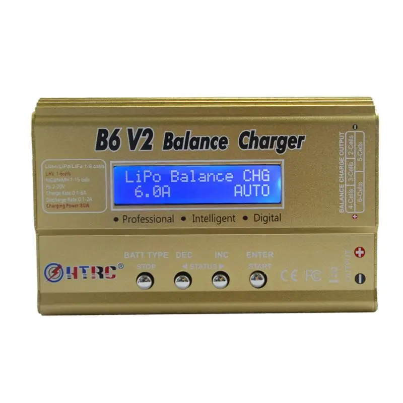 

For HTRC Imax B6 V2 80W 6A RC Balance Charger For LiIon/LiFe/NiCd/NiMH/High Power Battery LiHV 15V 6A AC Adapter