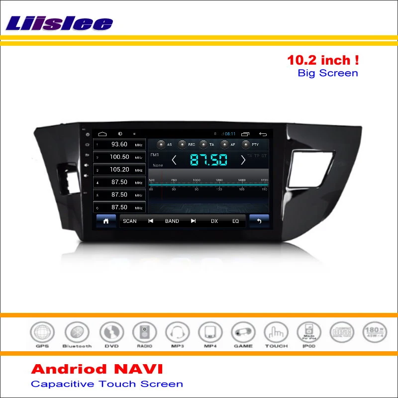 Best Liislee Car Android GPS Navigation System For Toyota Corolla ( E170 ) / Levin 2013~2016 Radio Stereo Multimedia No DVD Player 3