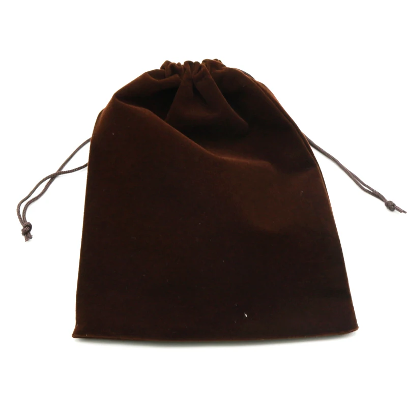 50 шт. 15x20 см темно-коричневый Большой Ювелирные Velvet сумки мешки мягкие Кофе Drawstring упаковки в мешки для свадебная вечеринка подарки сумки