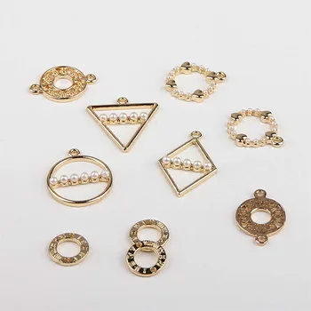 

Handmade DIY Korean makeshift earring material package simple round double hanging pearl alloy earrings accessories