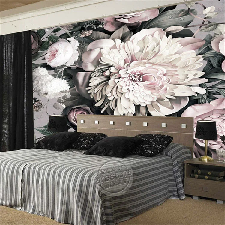 

3D Elegant Photo Wallpaper Peony Flowers Wallpaper Custom Wall Mural Art Room Decor Kids Girls Bedroom TV backdrop Study room