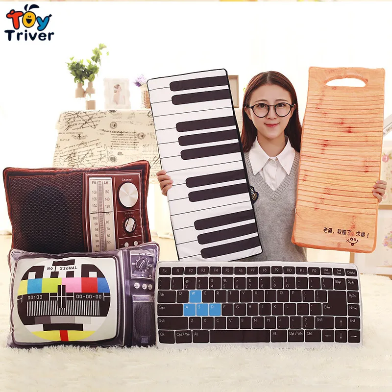 

Creative Plush TV Radio Piano Keyboard Washboard Toy Pillow Cushion Kids Children Birthday Gift Home Shop Restaurant Deco Triver