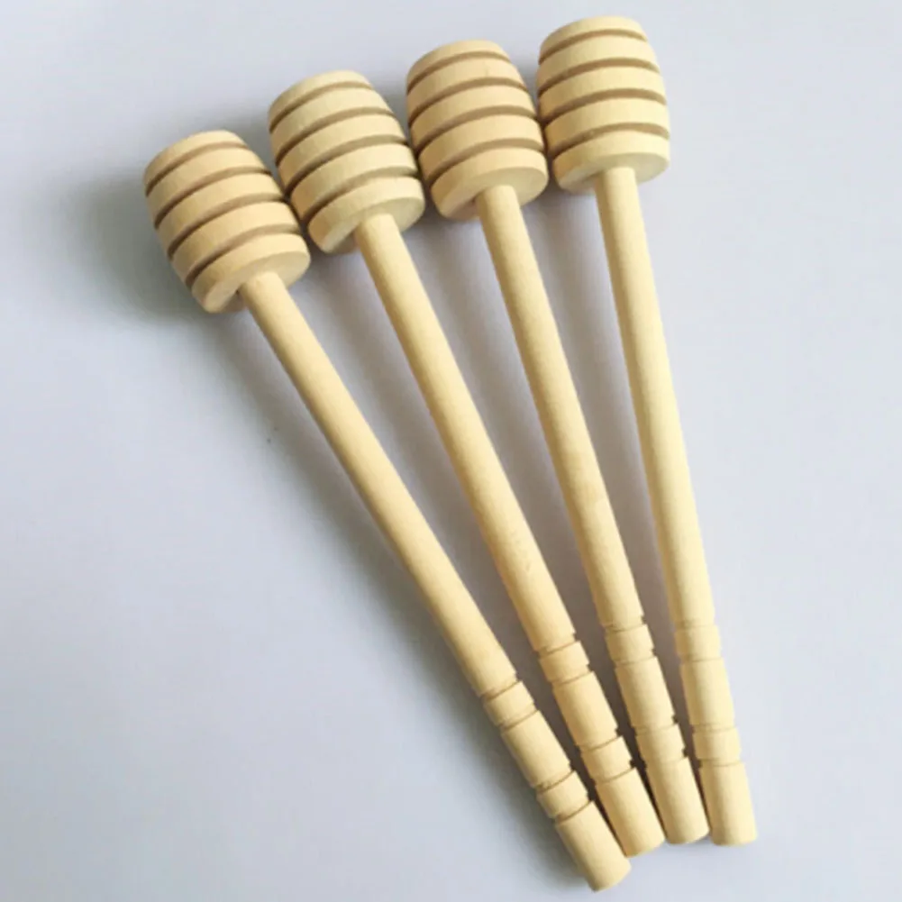 1 Piece Mini Wooden Honey Stick Wood Honey Spoon Stick Honey Dipper