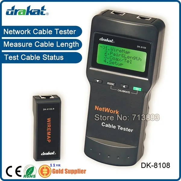 DK-8108 удаленного RJ45 сетевой кабель тестер длины