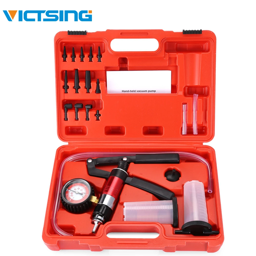 VicTsing Hand Held Vacuum and Pressure Pump Tester Kit Brake Bleeder Set for Car Pressure Vacuum Gauge Multifunctional           (1)