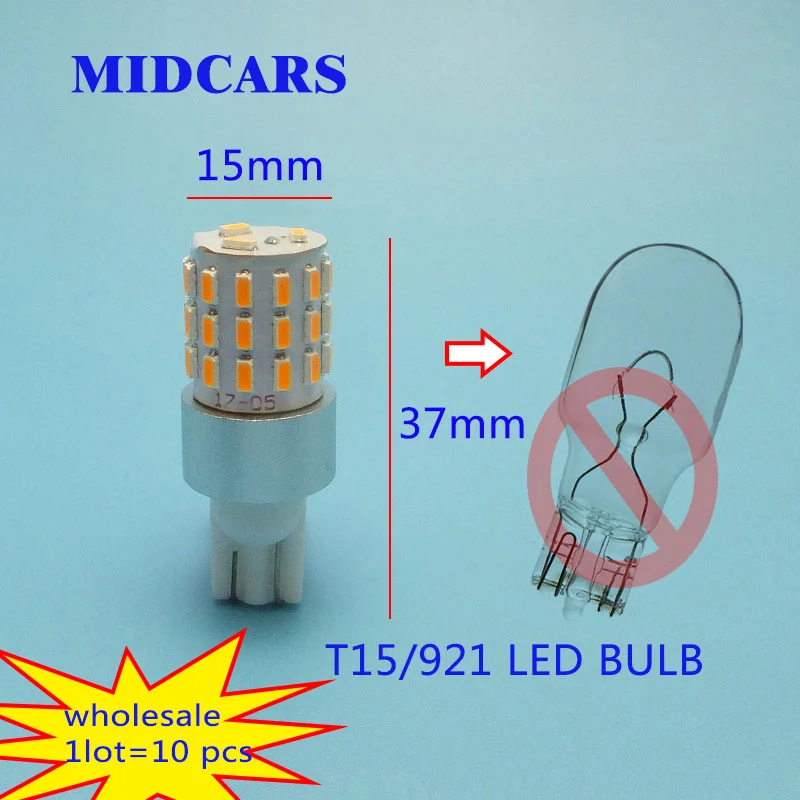 

MIDCARS Motorcycle12V W16W LED Bulbs 921 Auto Fog T15 Tail Turn Signal Light R5W Lamp parking Reserve Lights LED Light source