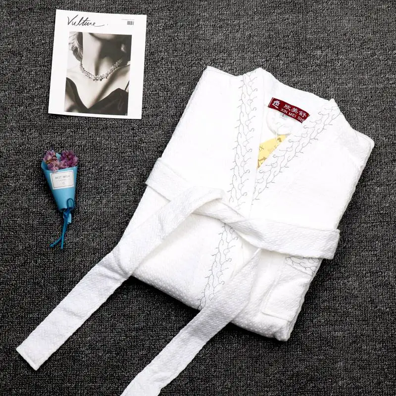 

Lovers Summer Water Absorption Fashion Cotton Bath Robe Men Sexy Kimono Waffle Bathrobe Mens Plus Size Dressing Gown Male Robes