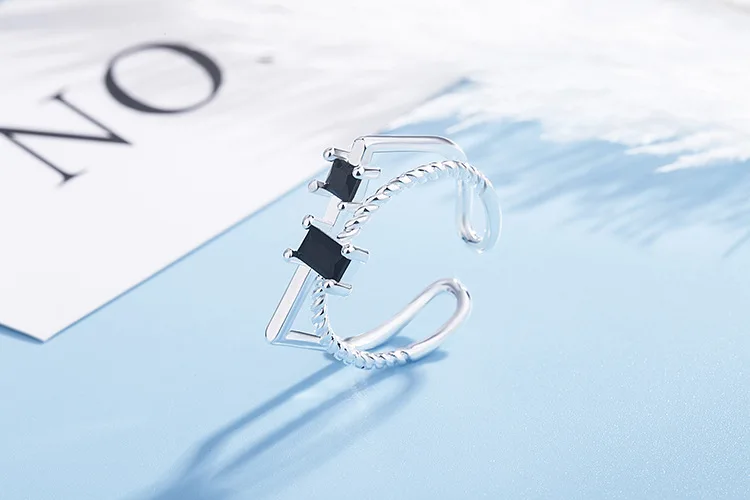 Панк стиль винтаж ретро 925 пробы серебряные циркониевые кольца для женщин романтические регулируемые большие античные кольца на палец Anillos
