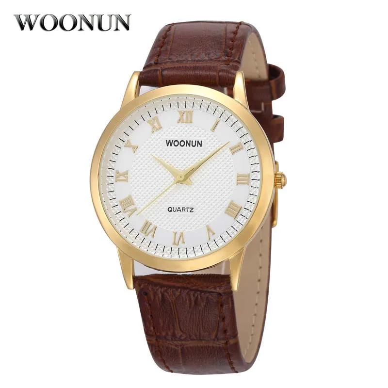 

Relogio Masculino WOONUN Simple Men Watches Luxury Brand Quartz Watches Genuine Leather Ultra Slim Watches Men 30 Waterproof