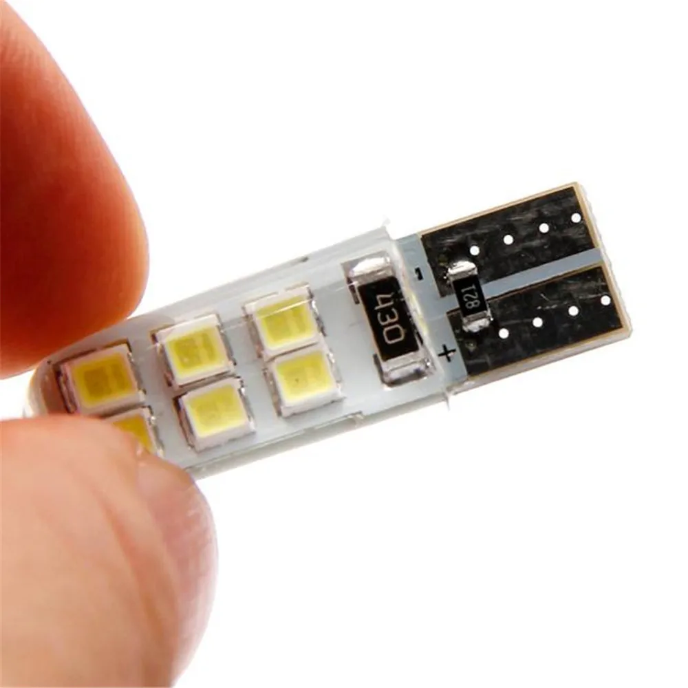 2Pcs T10 W5W Waterproof 2835 12 SMD Wedge License Plate side turn signal light (5)