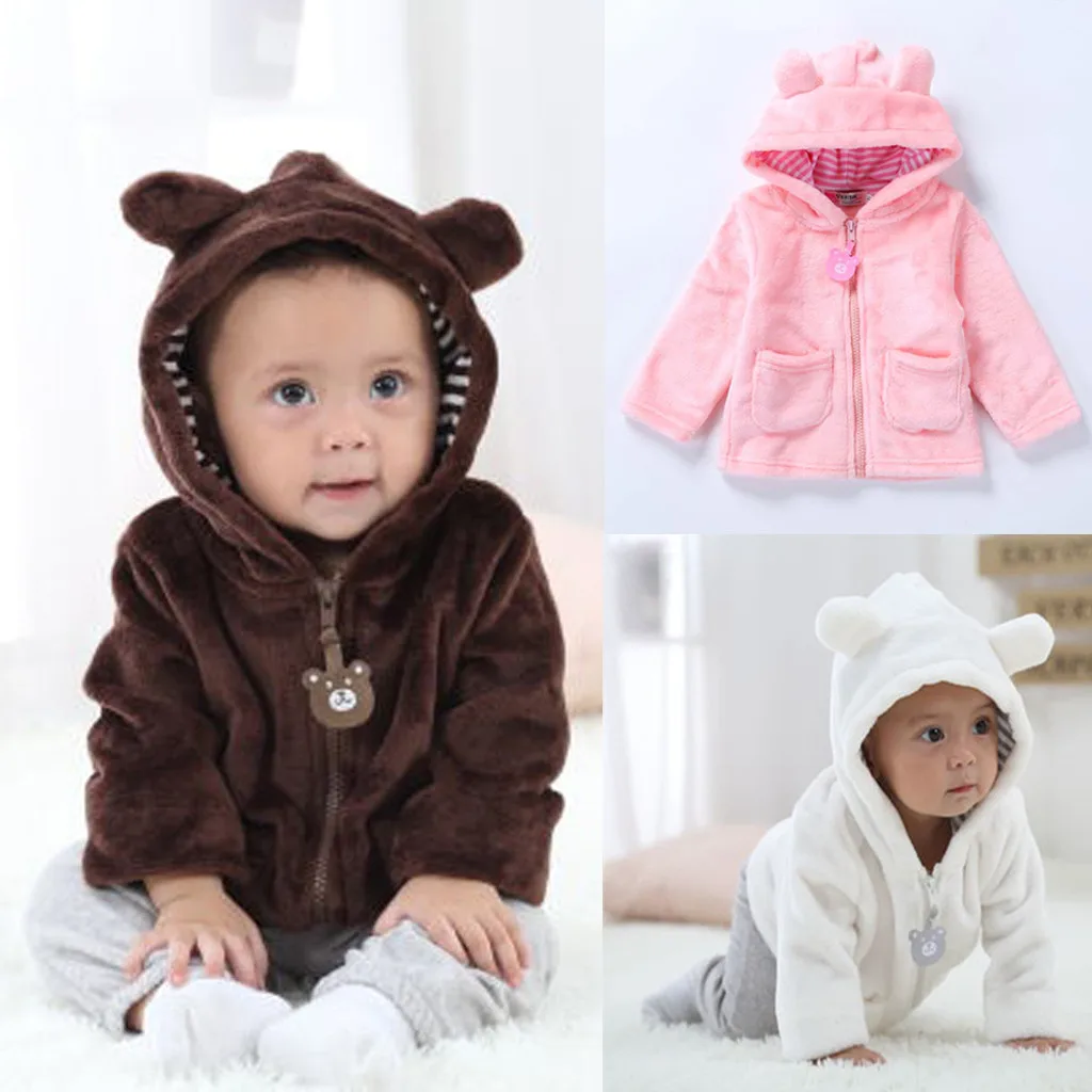 Newborn Baby Boys Girls Winter Overalls For Children Cartoon Long Sleeve Warm Hooded Coat Clothes Snowsuit | Детская одежда и
