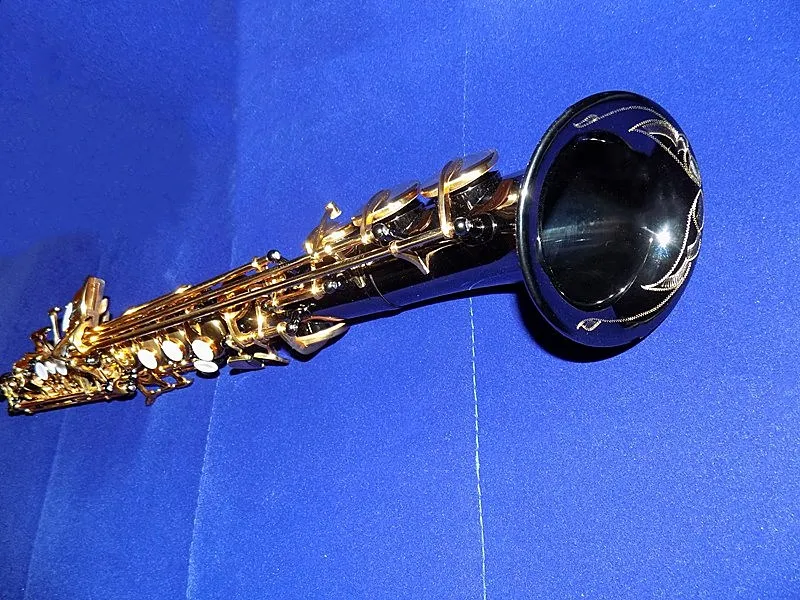Bb изогнутый саксофон сопрано Черный никель отделка ручная гравировка с Foambody чехол