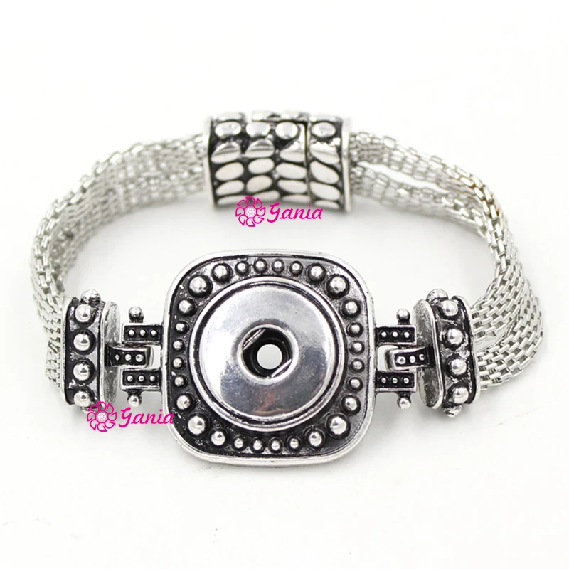 NEW DIY Interchangeable Bangle 18mm Button Bracelet Clasp