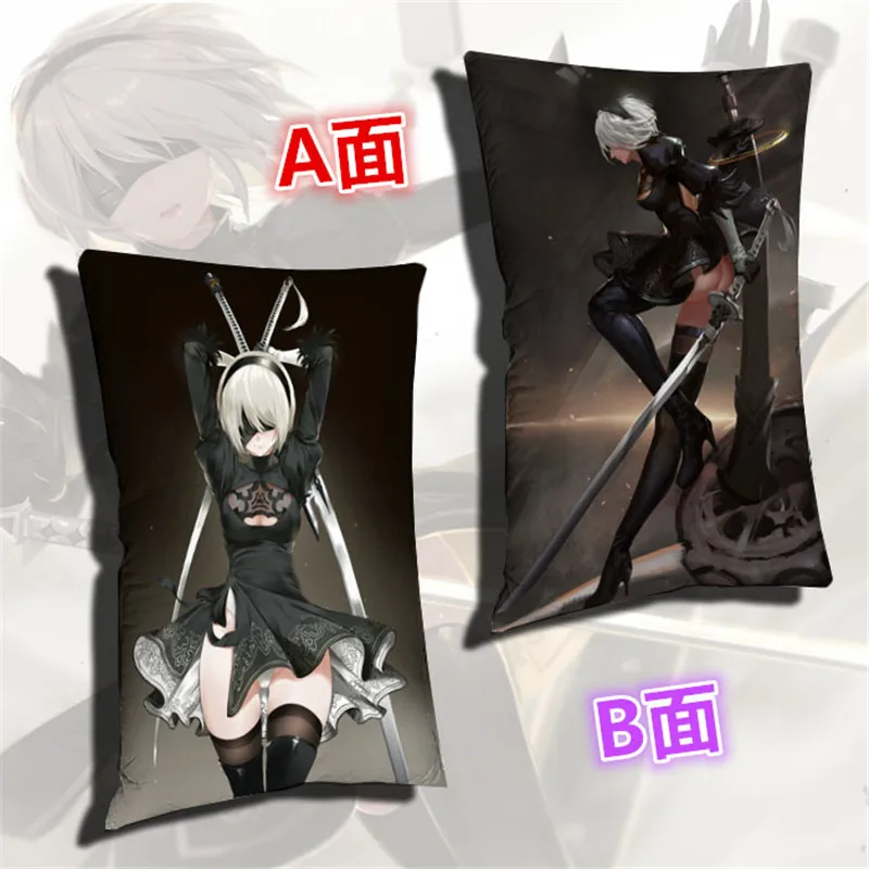 Вау! Новая Аниме игра NieR:Automata подушка 40*60 см 3D узор YoRHa 2B 2A 9S emil наволочка