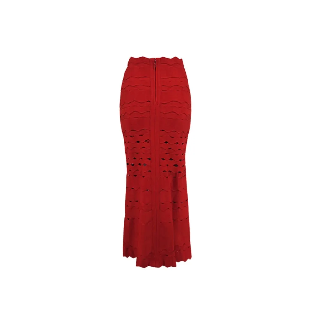 kaki Jupe Patchwork multi Ligne Rouge Mode Blanc De Partie Femmes rouge Célébrité Beige Bureau Travail Dames Jacquard blanc Noir Mi Une Noir mollet Bandage Nouvelle qHxz441wS