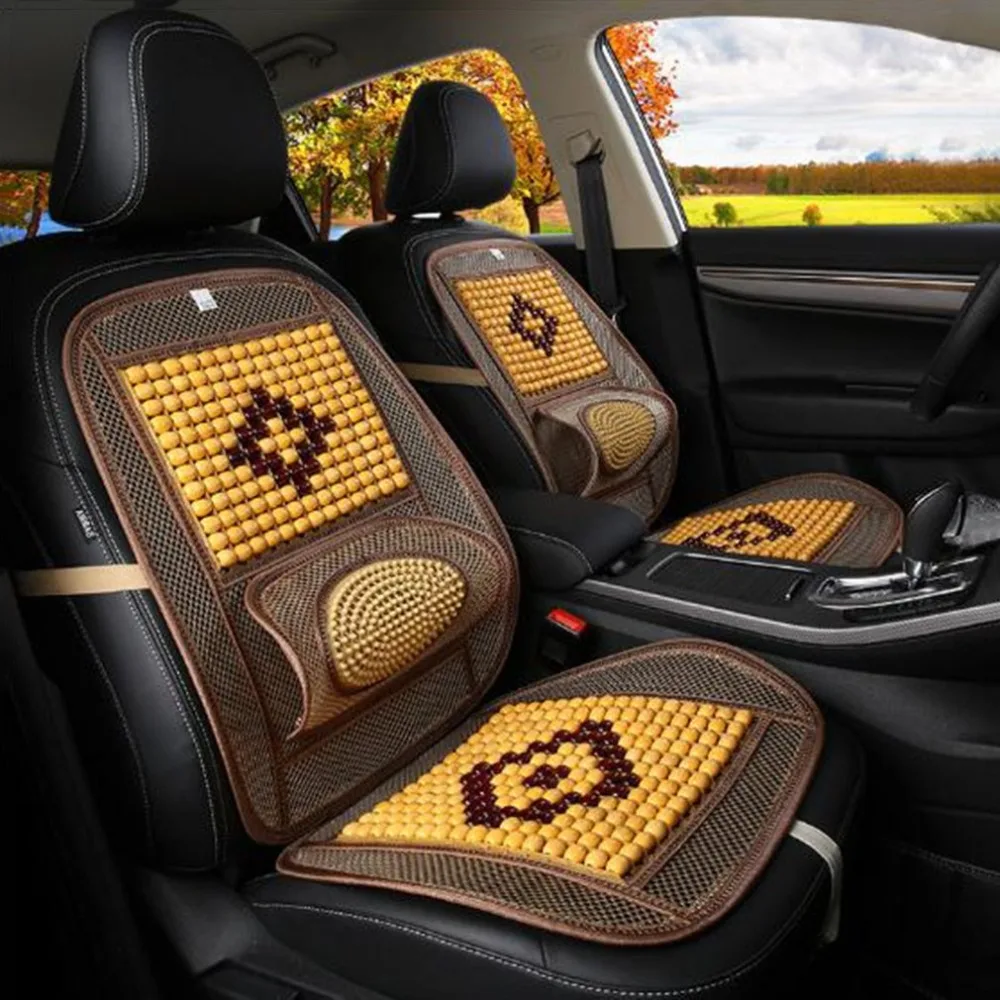 

New Practical Car Wooden Bead Cushion Summer Cool Car Hollow Breathable Cushion Single Piece Wooden Bead Air Net Cushion