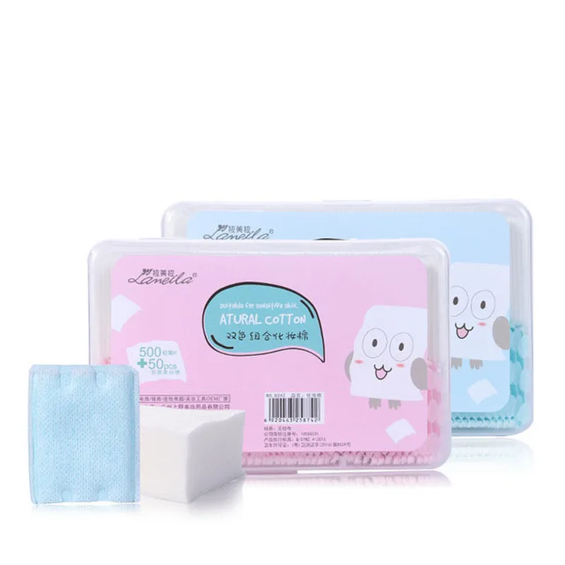 

Non-woven fabric thickened 50 pieces + thin cotton 500 piecesFabric Cosmetic Cotton Pads Makeup Wipes Facial Cleansing