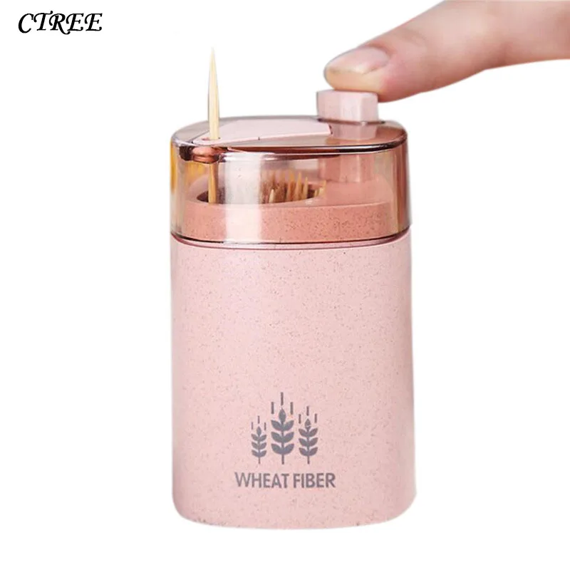 Toothpick Dispensers Automatic Toothpick Box Automatic Popup Detachable Bottle Transparent Window Toothpicks Storage Box For Home Restaurant