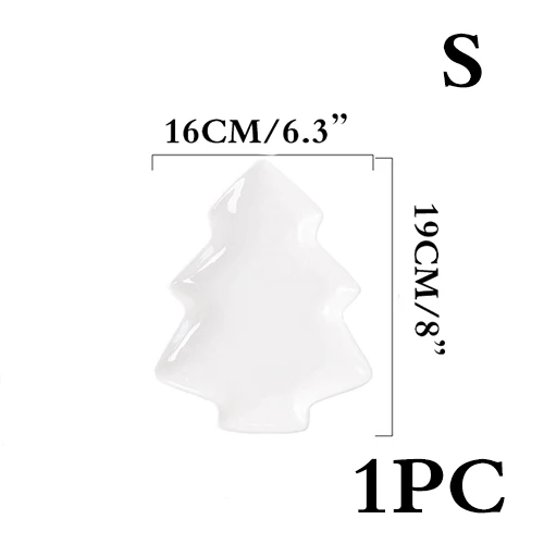 1 шт., керамическая посуда для рождественской елки, салат, торт, фруктовый десерт, конфетное блюдце, фарфоровые тарелки, столовые наборы - Цвет: S