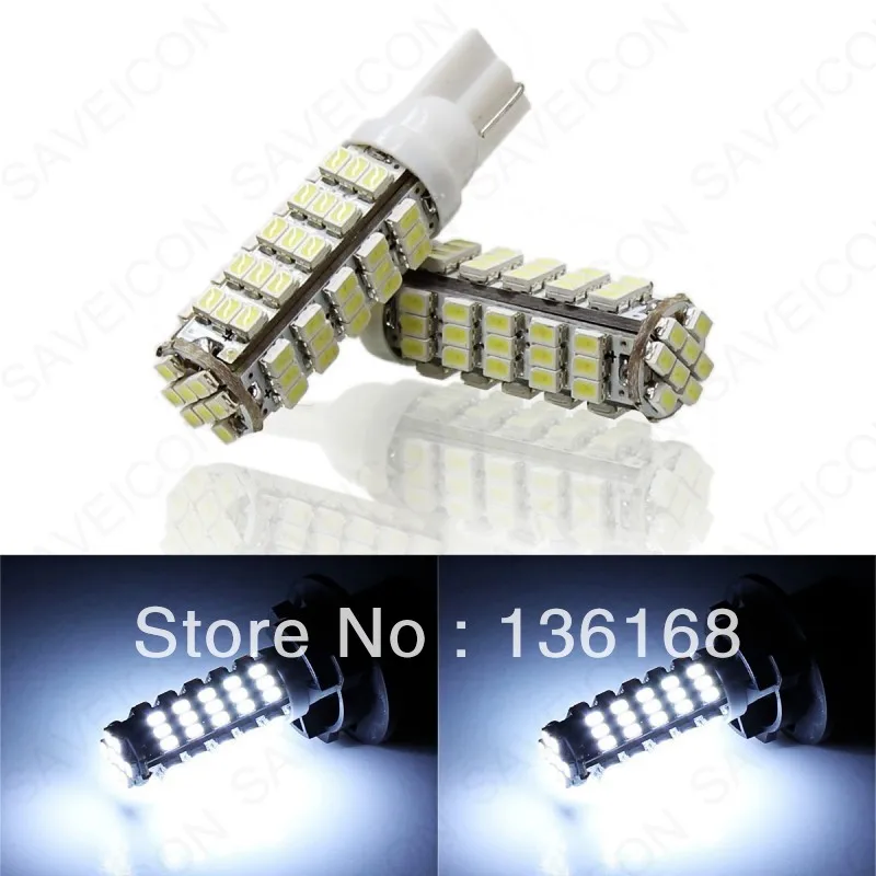 10 шт. 168 192 W5W T10 68 светодиодов 12 В постоянного тока Белый 68SMD 1206 SMD светодиодные