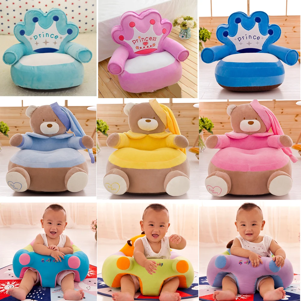

Baby Kids Only Cover NO Filling Cartoon Crown Seat Children Chair Neat Skin Toddler Children Cover for Sofa Best Gifts appease