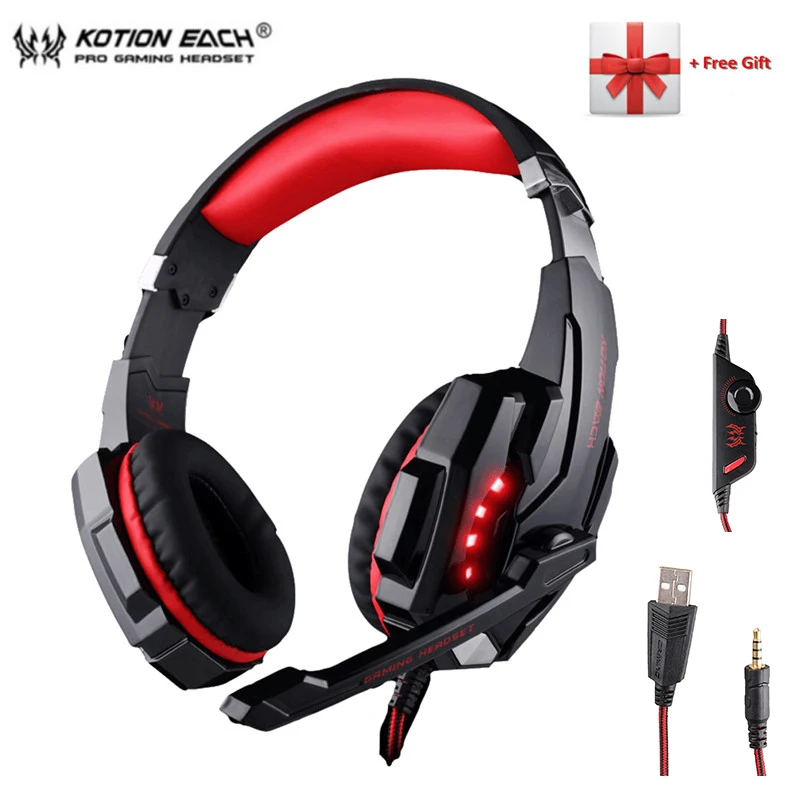 Игровые наушники KOTION EACH G9000 3 5 мм гарнитура PS4 игровые с микрофоном для ПК ноутбука